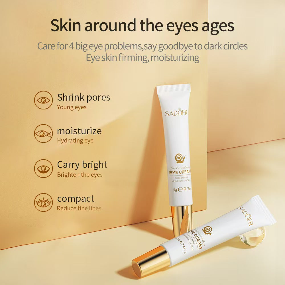 Snail nourishing eye cream moisturizes and lightens dark circles